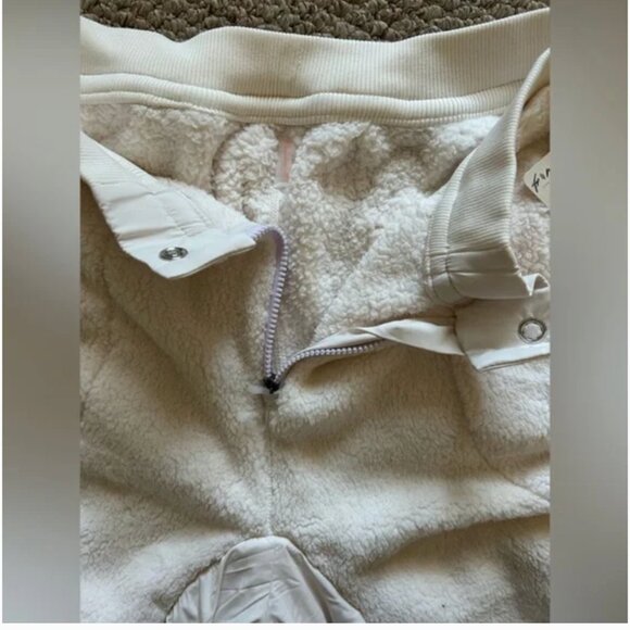 Free People NWT Sundown Fleece Joggers Wide Leg Pants FP Movement Ivory size XL - Picture 6 of 13